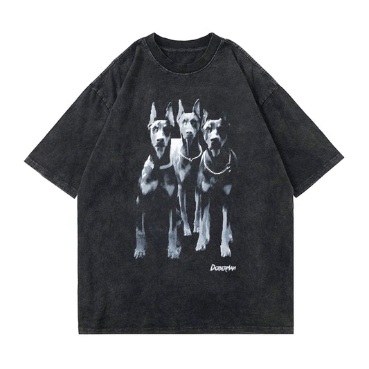 Doberman Graphic Oversized T-Shirt